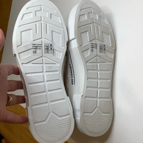 ASH Ghibly Lace High-Top Platform Sneakers in Pinksalt/White Size 5.5 - Picture 8 of 13